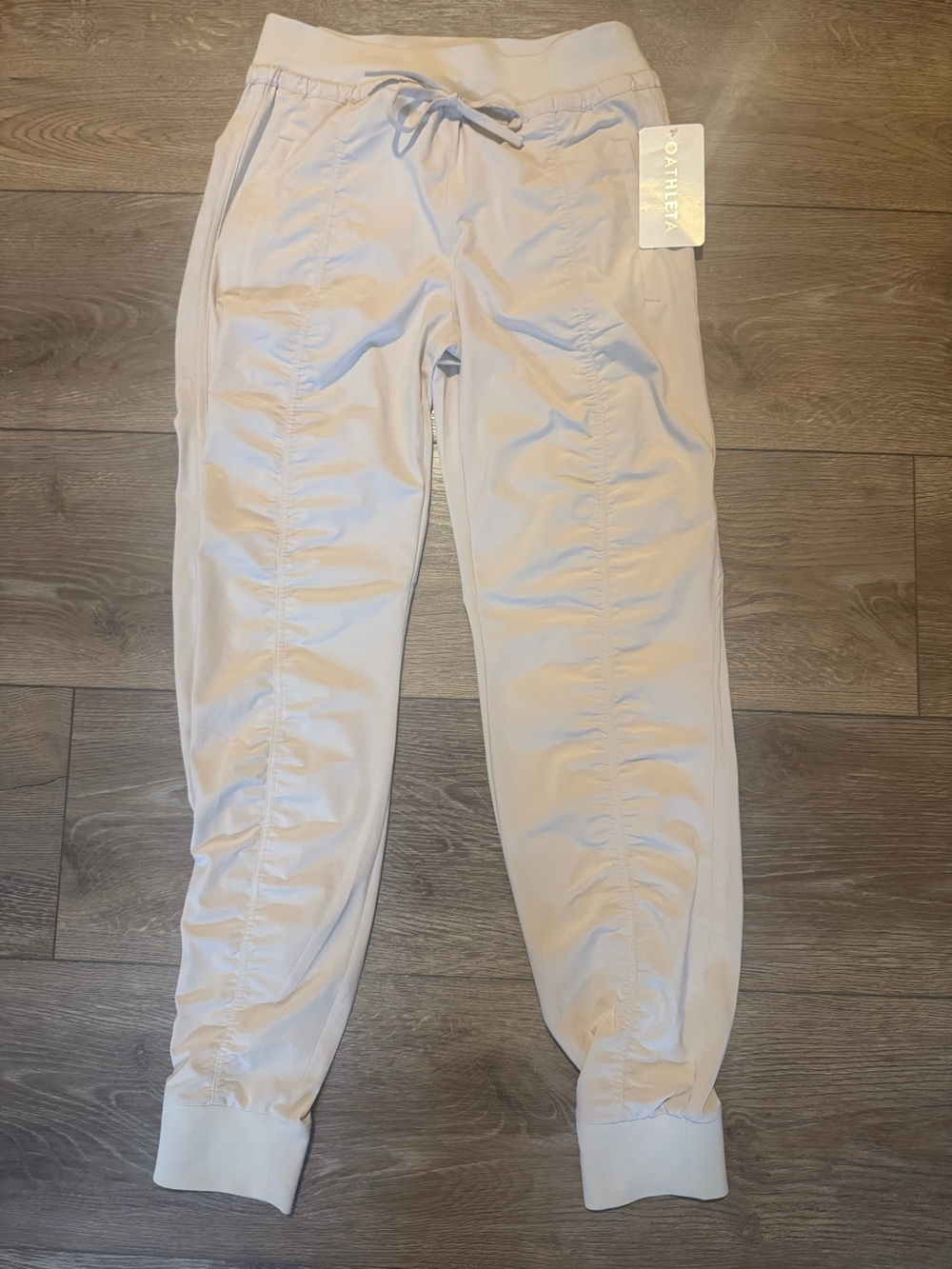 Athleta Attitude Pant Cream Color Size 6 Tall NWT